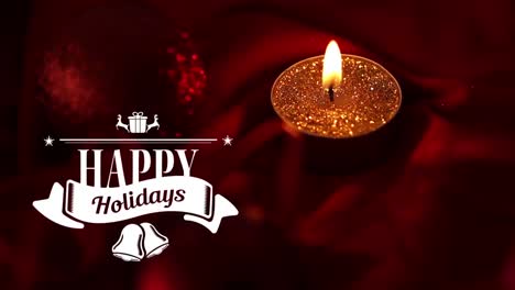 feliz día de fiesta texto y velas encendidas 4k