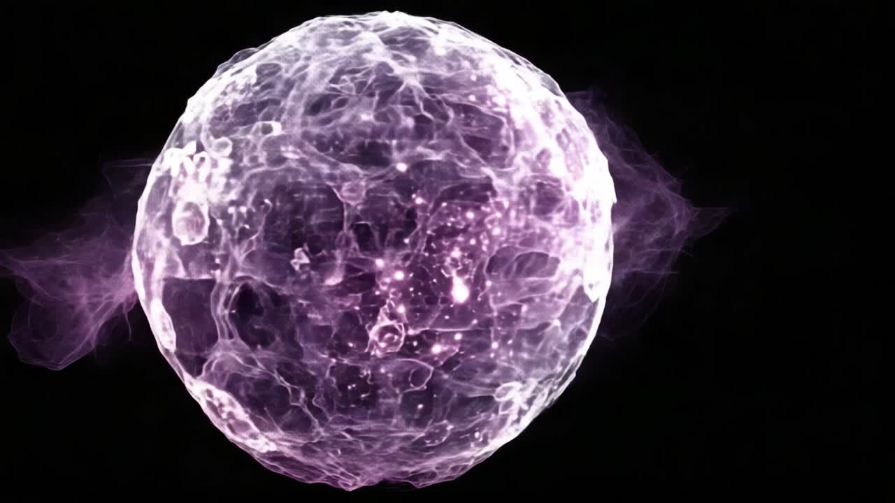 Una sfera cosmica ipnotica: esplorare la mistica e la bellezza eterea di un'entità celeste pulsante resa con dettagli mozzafiato