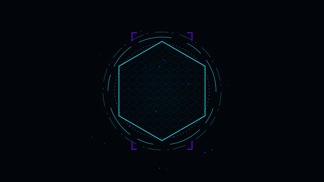 Futuristic Hexagonal Digital Interface HUD Element