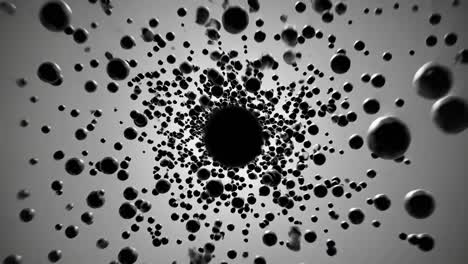abstract black sphere explosion