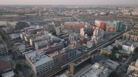 aerial view of the subway in queens