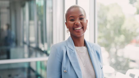 Face,-portrait-of-black-woman-employee