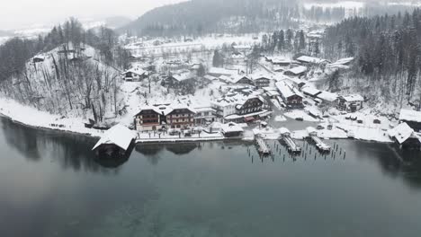 Drone-Aeiral-Del-Lago-De-Invierno-Europeo