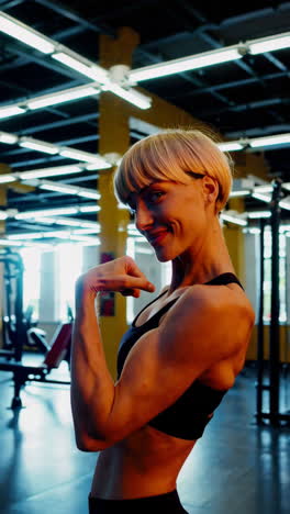 woman working out in a gym