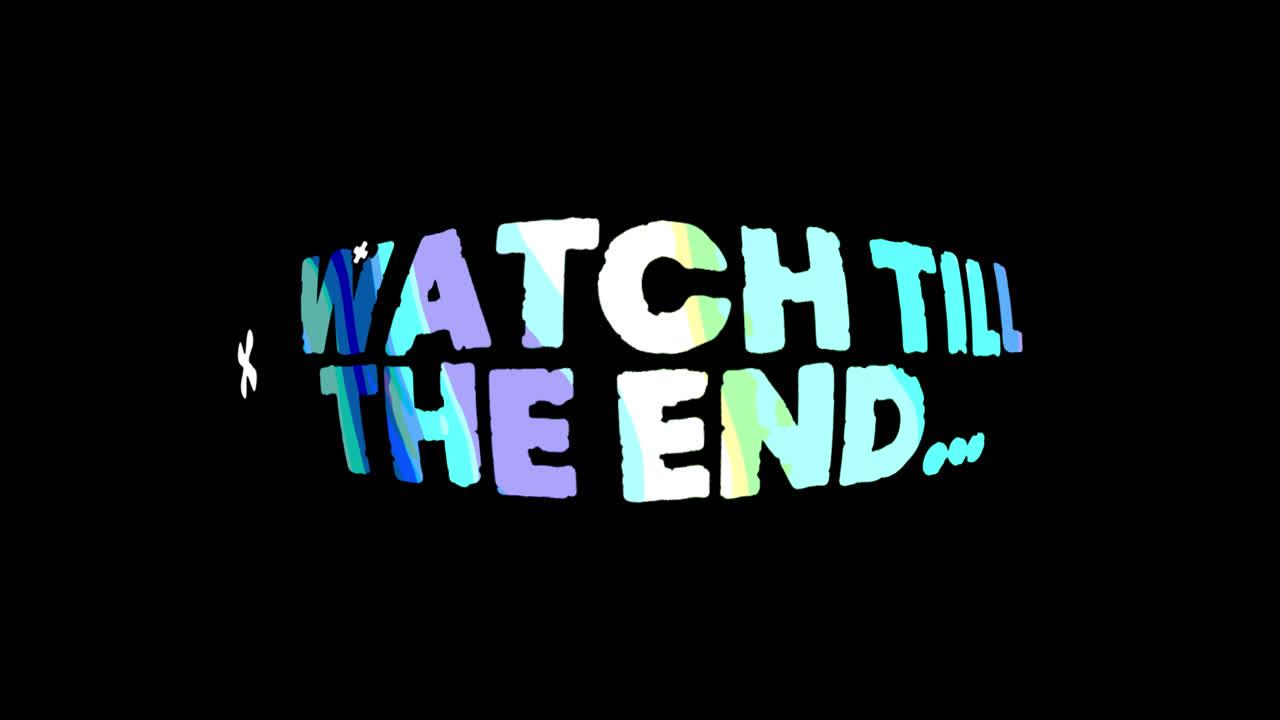 Glitchy Colorful Text Message 'Watch Till The End'