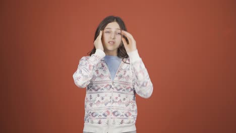 young woman with headache.