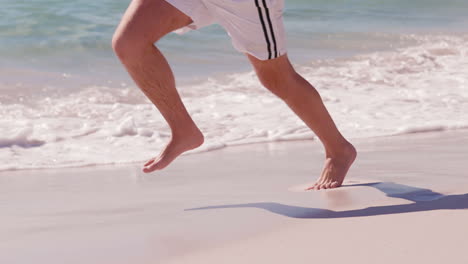 man running at the beach