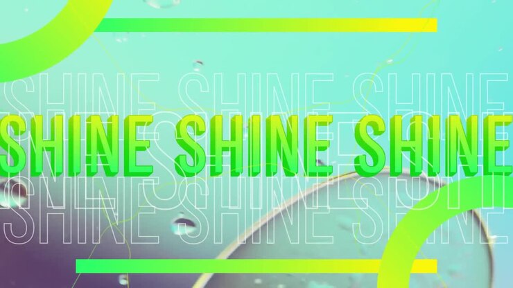 Animation of shine text over abstract pattern background