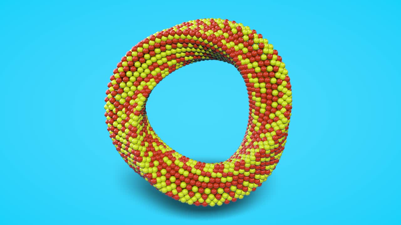 render 3d anillo abstracto giratorio. anillo de moebius. diseño de movimiento. patrón hipnótico suave. bucle sin costuras.