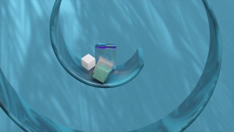 abstract 3d render of cubes in a spiral