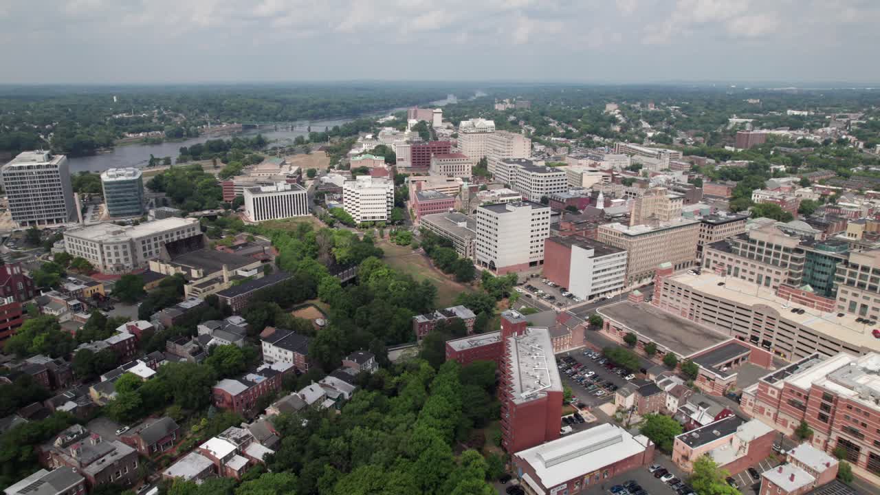 Vista aerea del centro di Trenton, New Jersey, 4K
