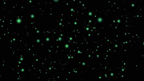 bolas de luz de partículas que se mueven a través del espacio universo animación gráficos de movimiento efecto visual fondo 3d bucle sin costuras 4k negro teal