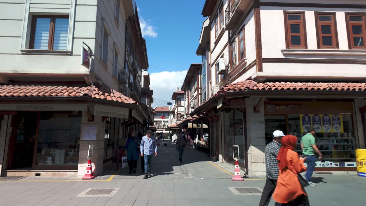 Explore the traditional Turkish architecture along the picturesque streets of Konya, Turkey.