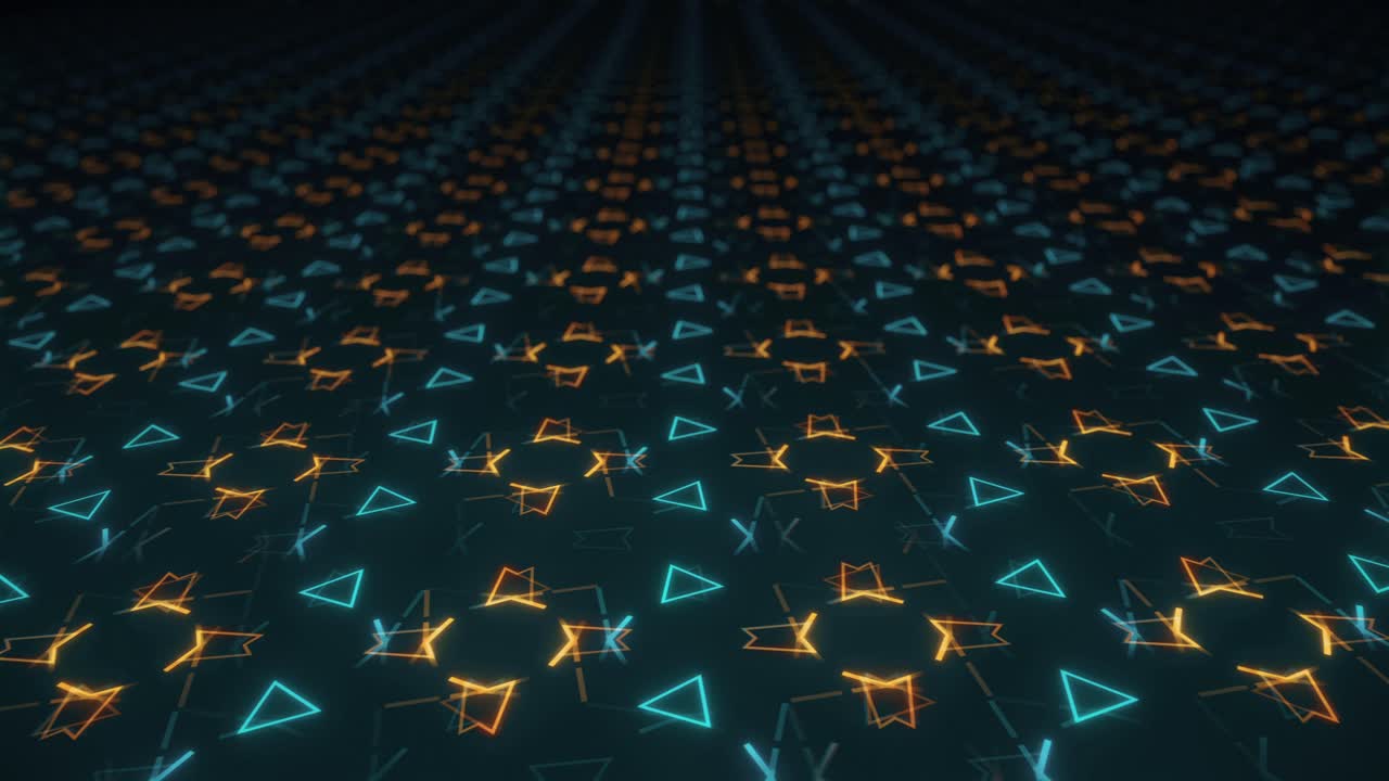 patrón de triángulos de neón abstractos