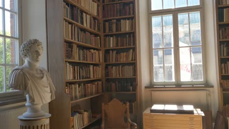 Beautiful-Old-Library-With-High-Book-Shelves-Near-Window