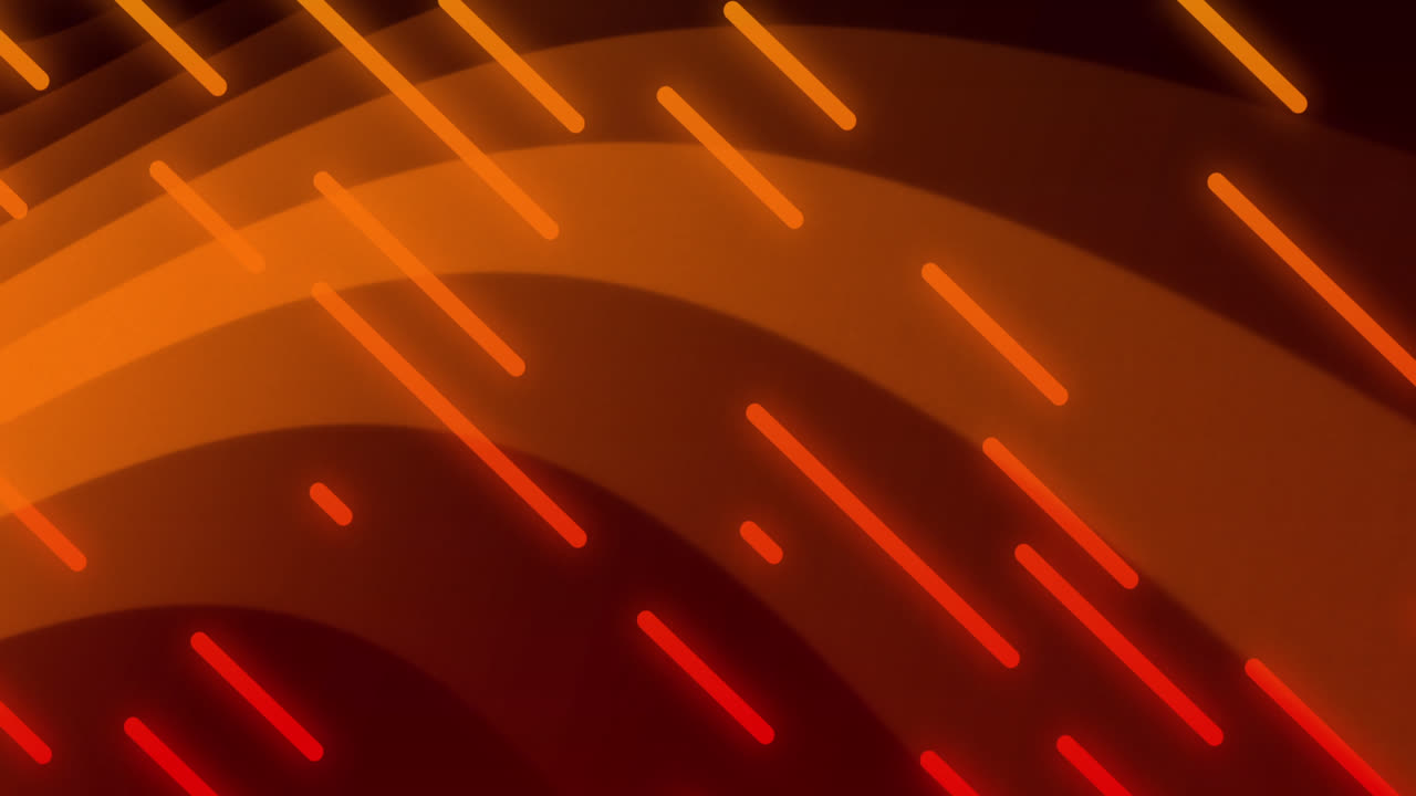 Animation of red and orange lines over black background with orange waves