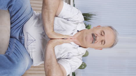 Vertical-video-of-Relaxed-old-man-happy-and-peaceful.