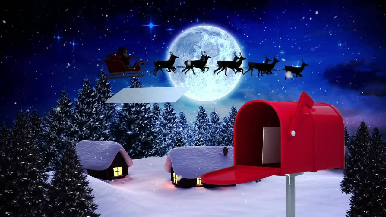 크리스마스 동안의 작은 마을