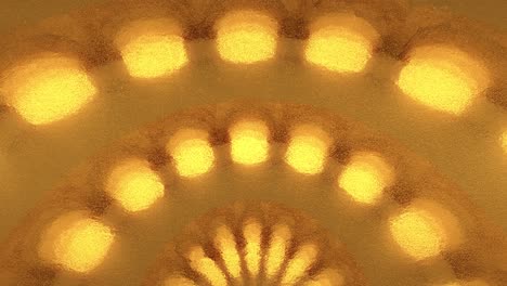 geometric golden background with spotlights. golden foil with ray of light. 3d rendering loop 4k seamless loop