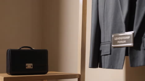 dark grey suit jacket on display