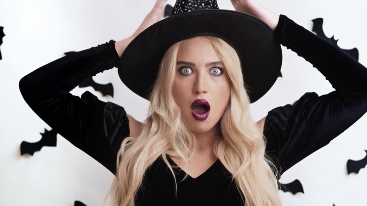 Surprised Witch Costume Portrait