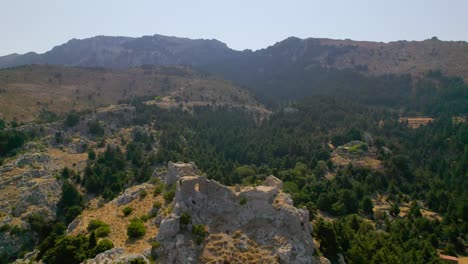 aerial view over palio pyli castle ruins, kos, greece