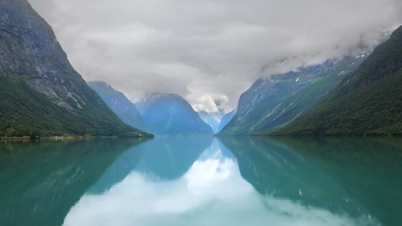 Timelapse Beautiful Nature Norway Lovatnet lake (also Loenvatnet) is a lake in the municipality of Stryn in Vestland county, Norway.