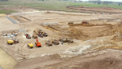 Construcción-De-Un-Nuevo-Barrio-Residencial-Con-Maquinaria-De-Movimiento-De-Tierras