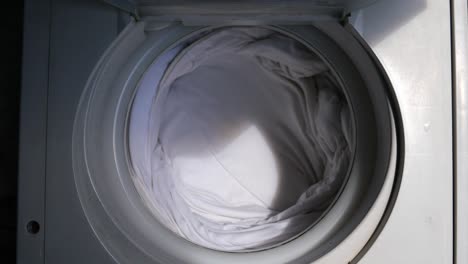 machine is spinning to keep the clothes clean.