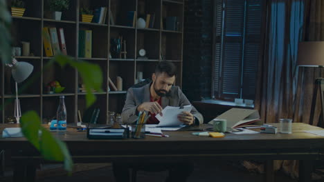 businessman reading contract