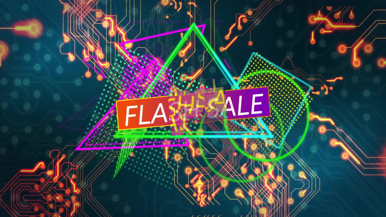 연결 네트워크를 통해 플래시 판매 텍스트의 애니메이션