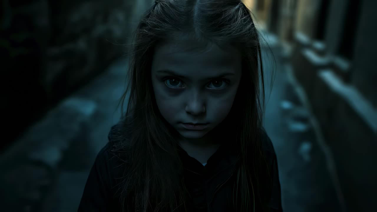 Young Girl in a Dark Alley