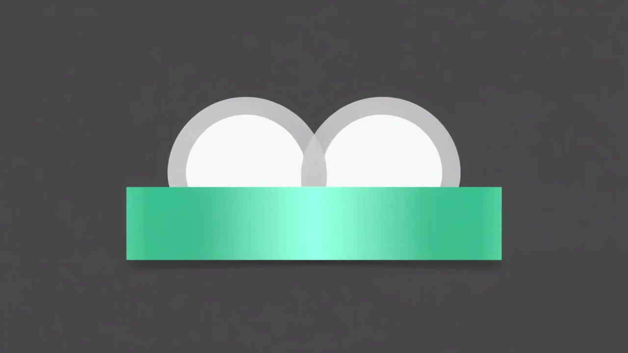 Abstract Motion Graphic of Expanding Circles and Green Bar