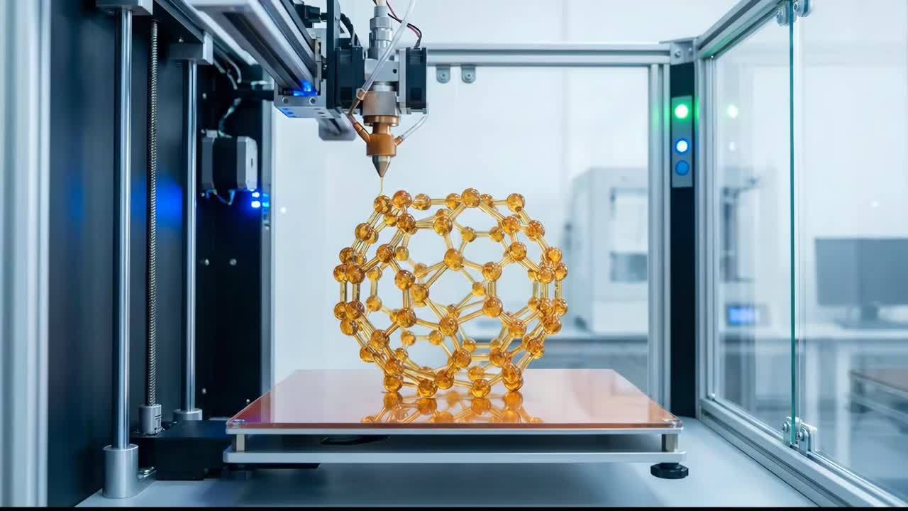 3D Printer Creating a Complex Spherical Object