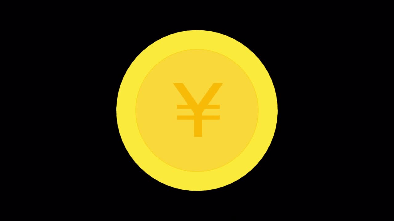 간단하고 귀여운 돈 애니메이션: 일본 엔 검은 바탕