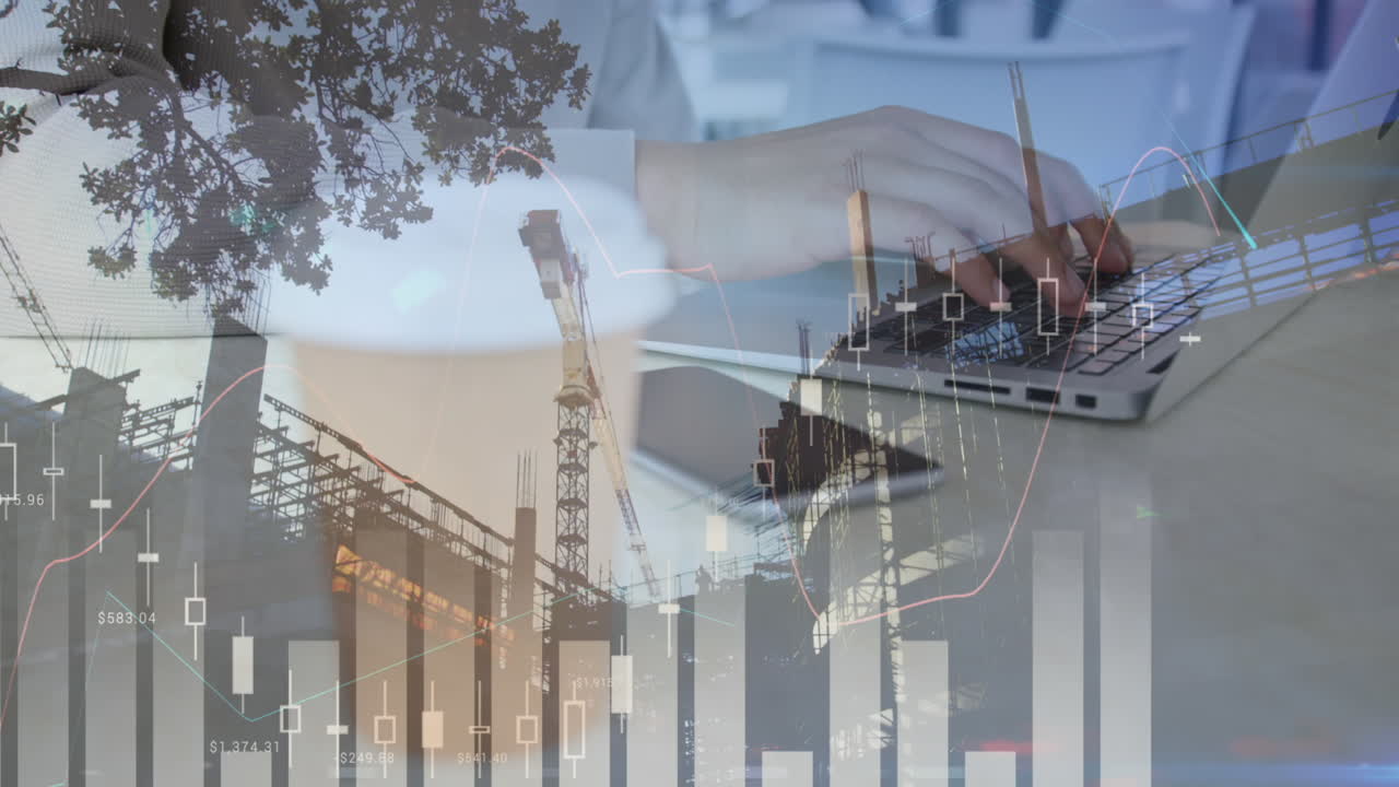 animación de estadísticas y procesamiento de datos sobre el hombre usando computadora portátil