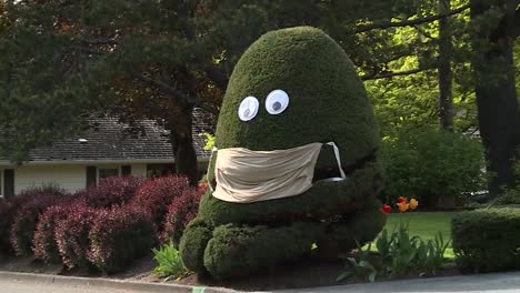 large bush wearing a mask during coronavirus