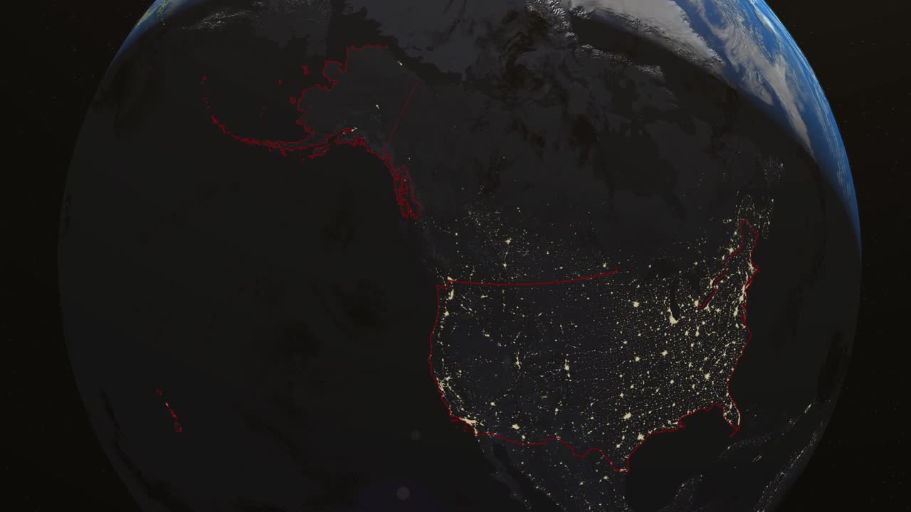 지구 미국 아이오와 밤