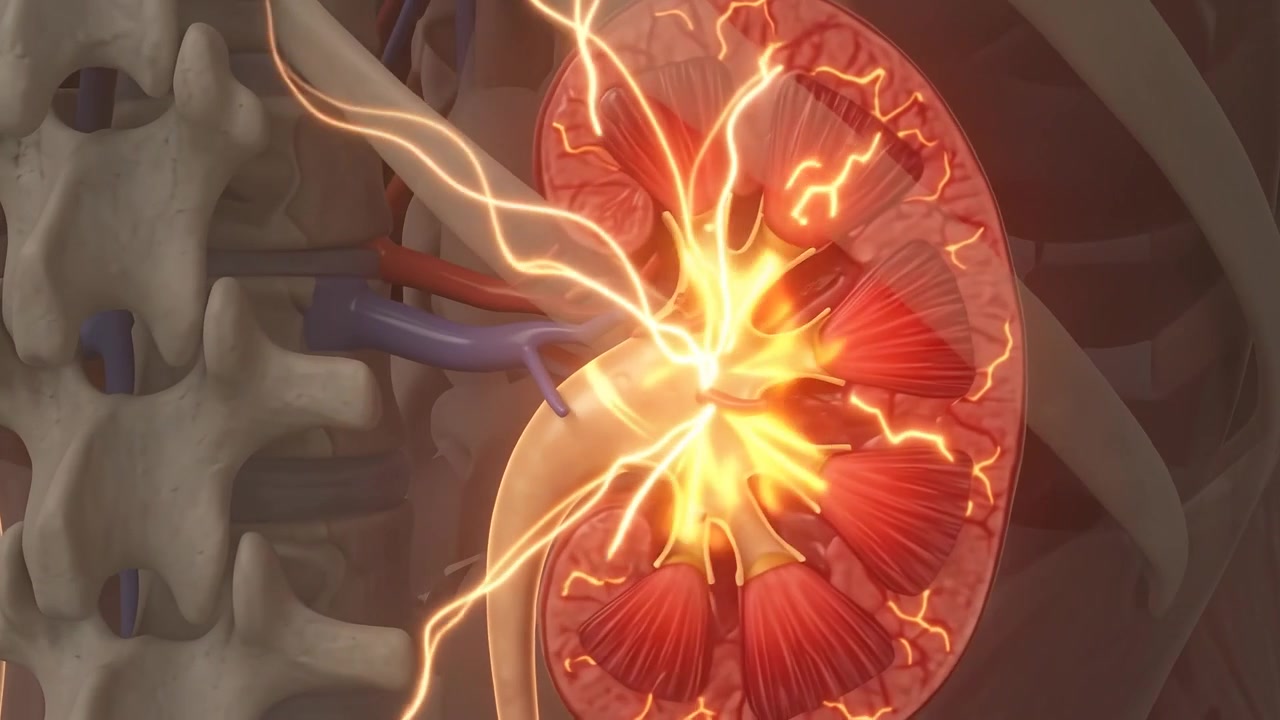 3D Medical Animation of Kidney Pain and Inflammation