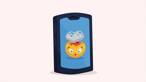 exploding emoji character social animation
