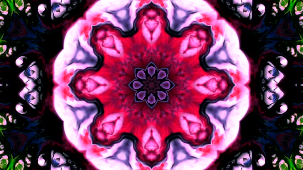 movimiento de caleidoscopio: círculos geométricos y formas de estrellas