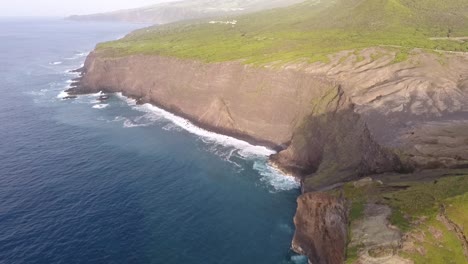 Rocky-coastline,-the-sight-of-a-collapsed-vulcano