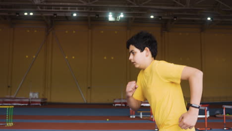 boy running indoors