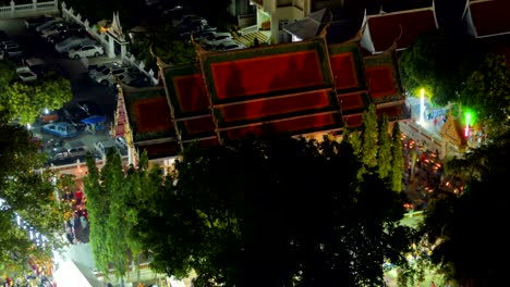 makha bucha day time lapse in a temple, pattaya, thailand