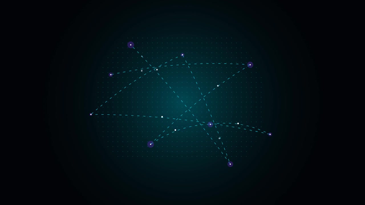 Abstract Digital Network Connection with Moving Data Points