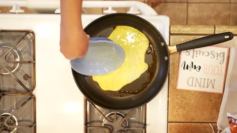 scrambling eggs to later add to a fried