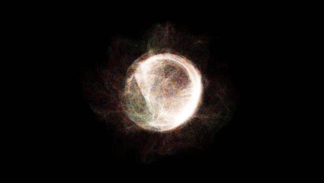 explosión con partículas alrededor de la esfera