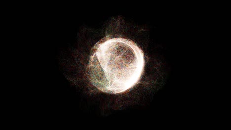 explosion with particles around sphere