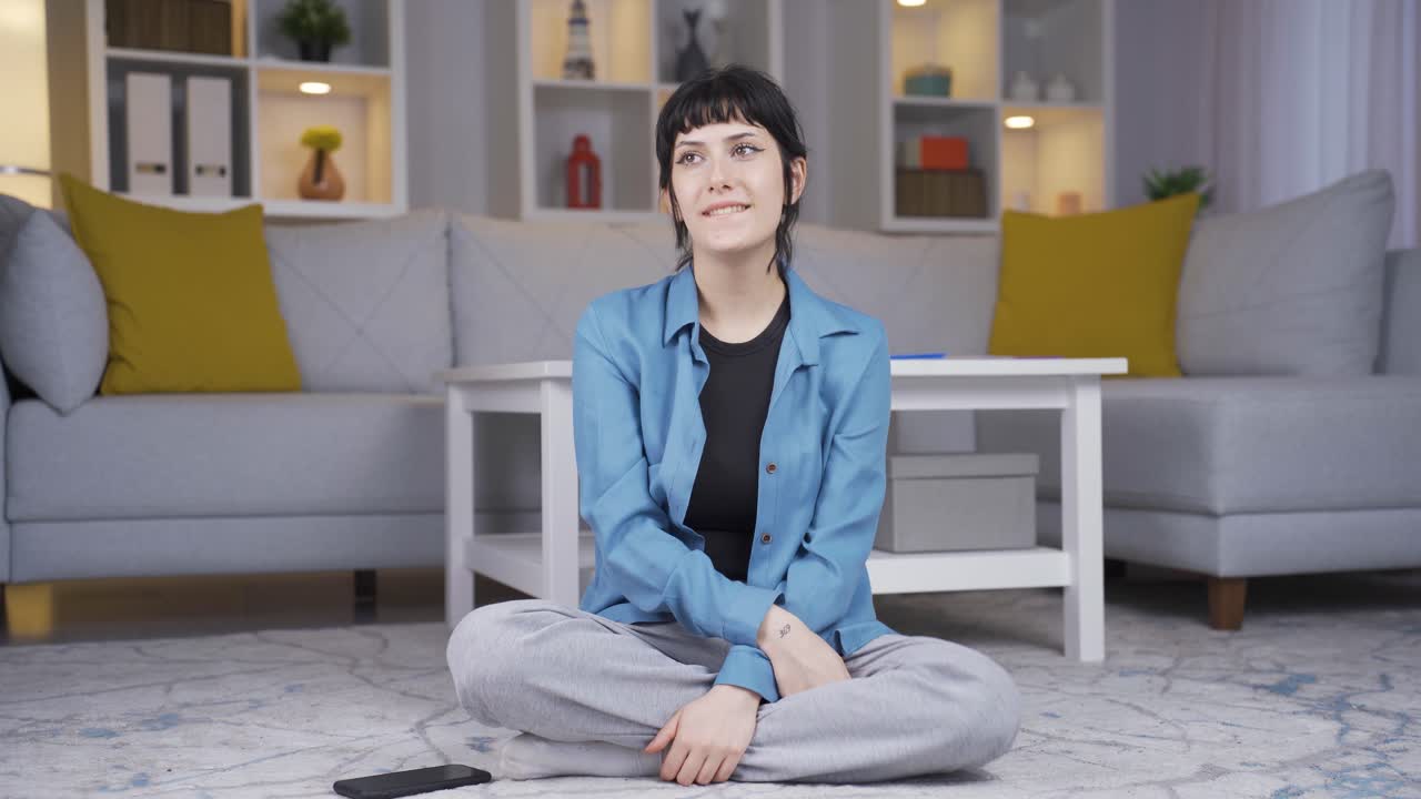 흥분한 젊은 여성의 초상화입니다.