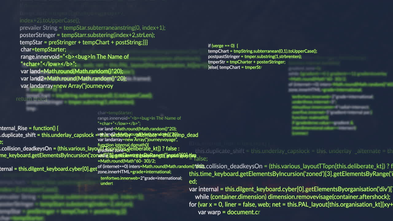animación del procesamiento de datos sobre un fondo negro